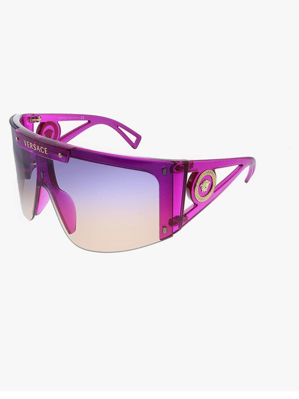 Versace Pink-Purple Gradient Shield Sunglasses